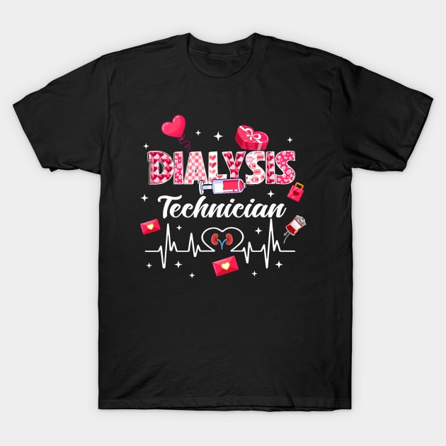 Dialysis Technician Life Heart Valentine_s Day T-Shirt by jadolomadolo